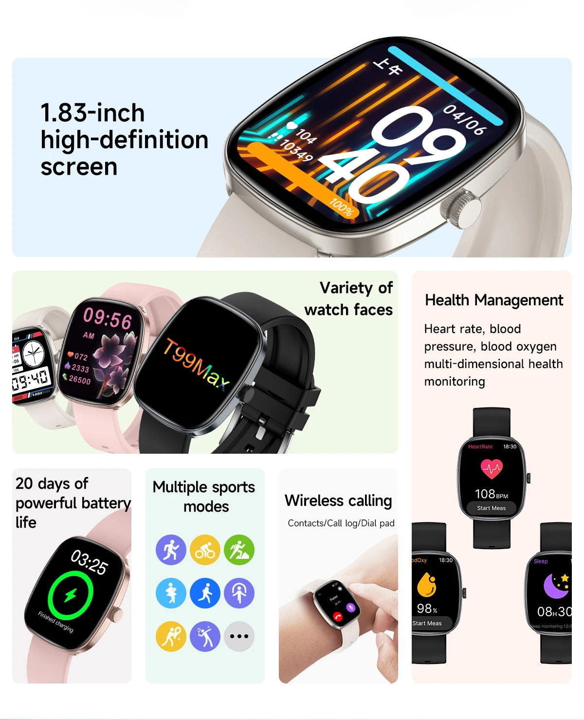 NovaPulse 1.44 – Reloj Inteligente de Salud & Conectividad Diaria
