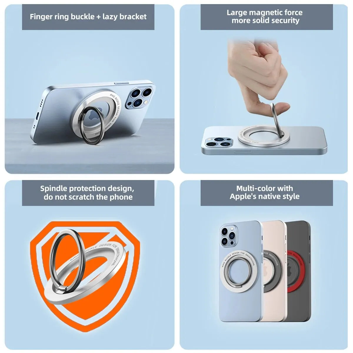 VibeRing MagSafe – Anillo Soporte Magnético Premium para iPhone