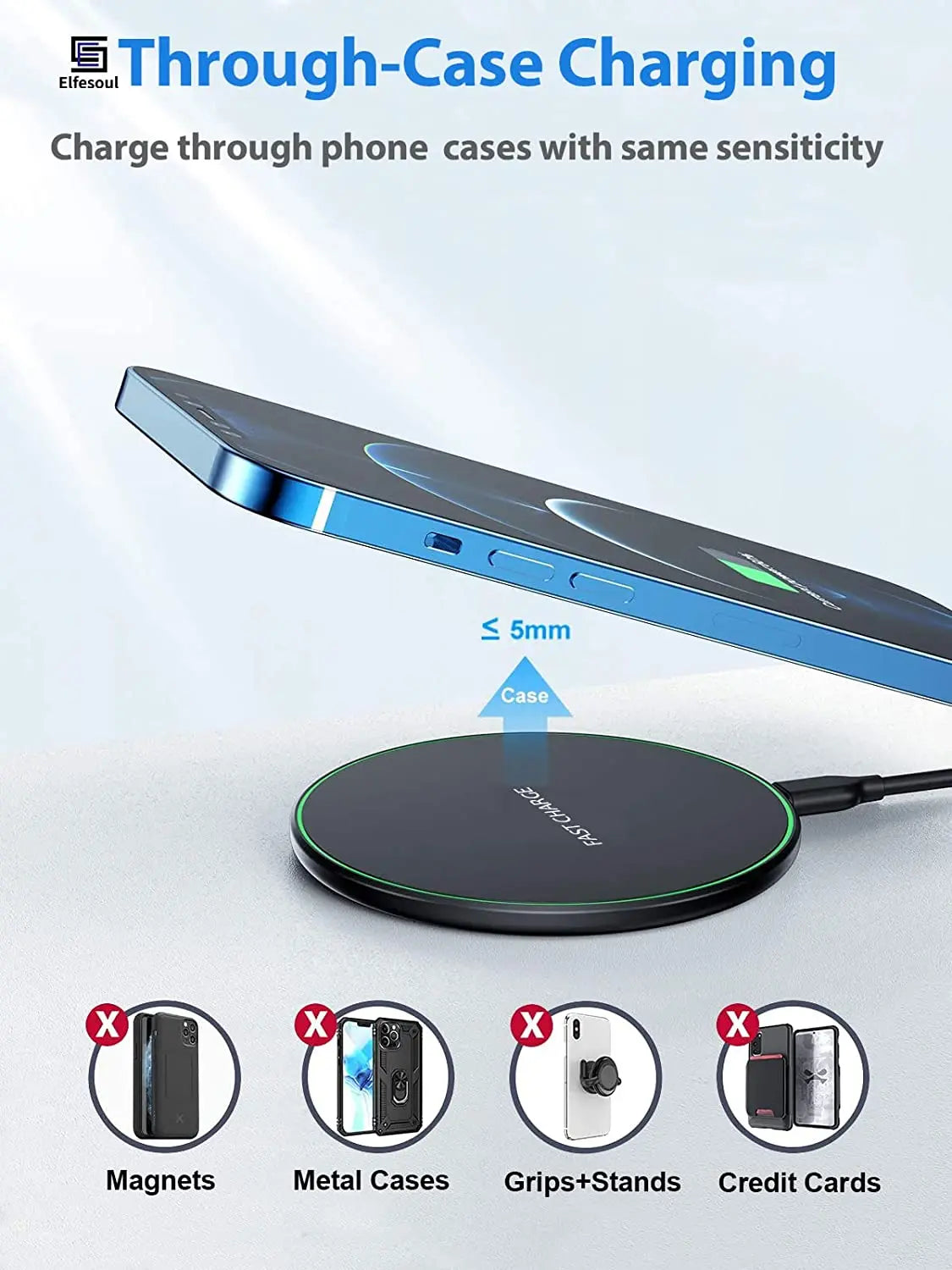 VibeCharge Pro 50W – Almohadilla de Carga Inalámbrica Ultra Rápida