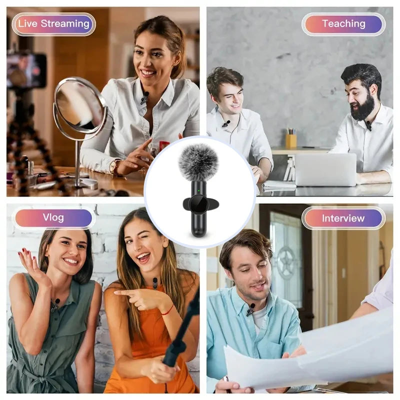 VibeMic Pro – Micrófono Inalámbrico Lavalier con Cancelación de Ruido