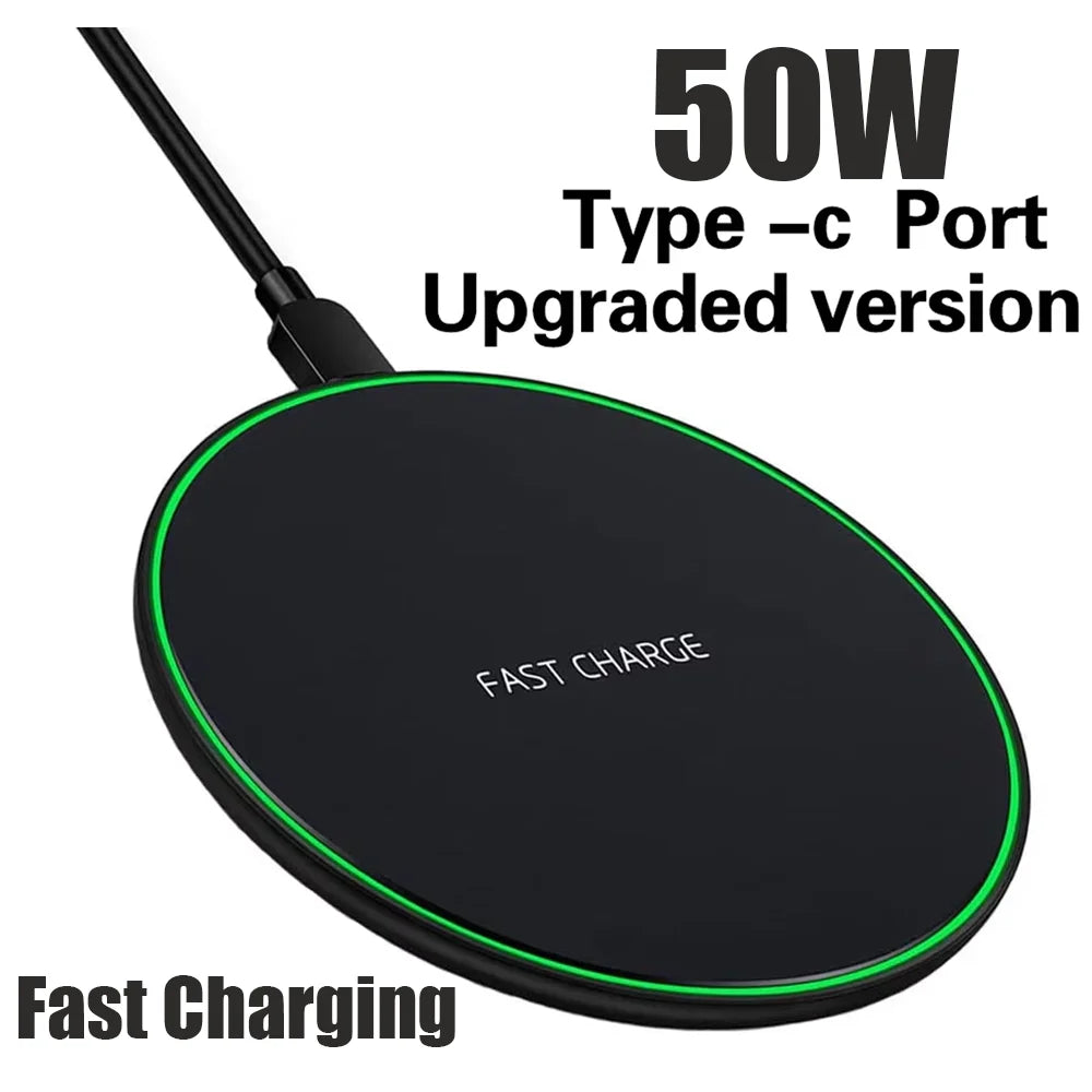VibeCharge Pro 50W – Almohadilla de Carga Inalámbrica Ultra Rápida
