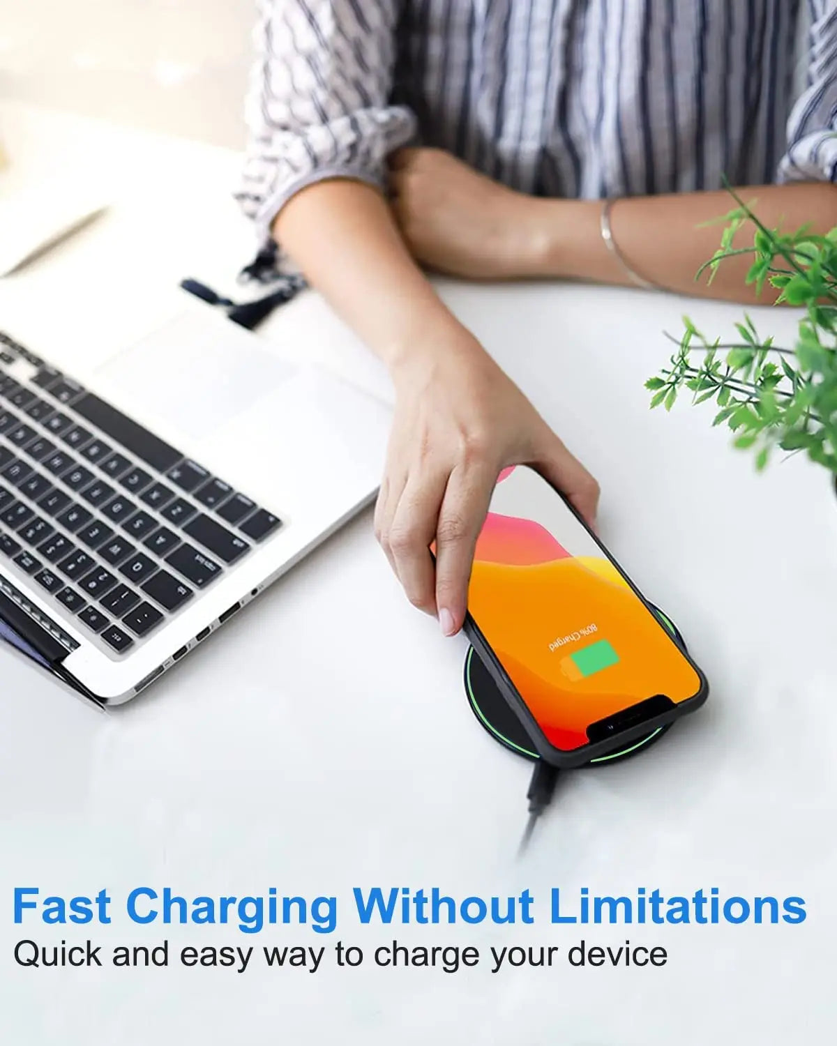VibeCharge Pro 50W – Almohadilla de Carga Inalámbrica Ultra Rápida